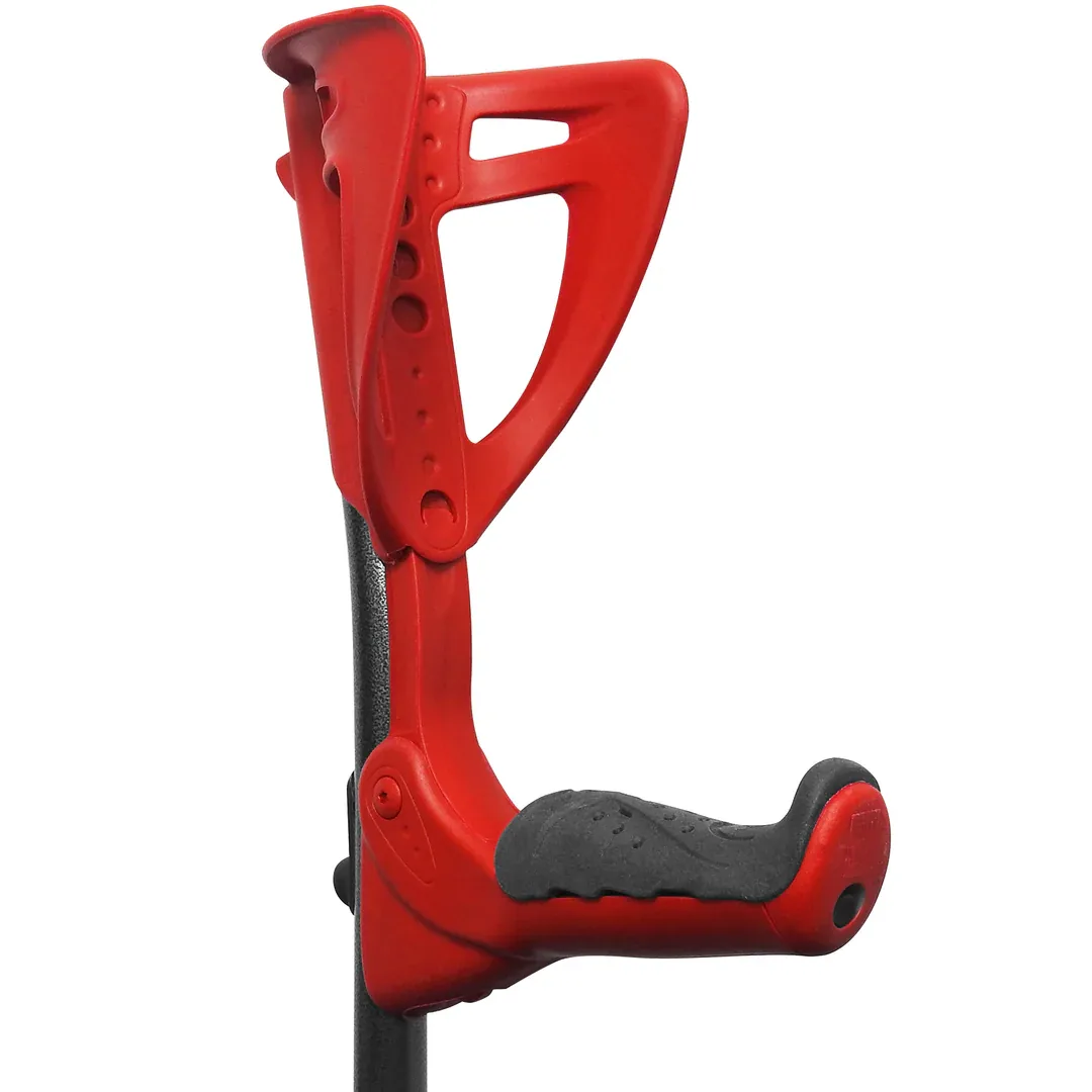 Fdi ergotech adjustable crutches single black red 2
