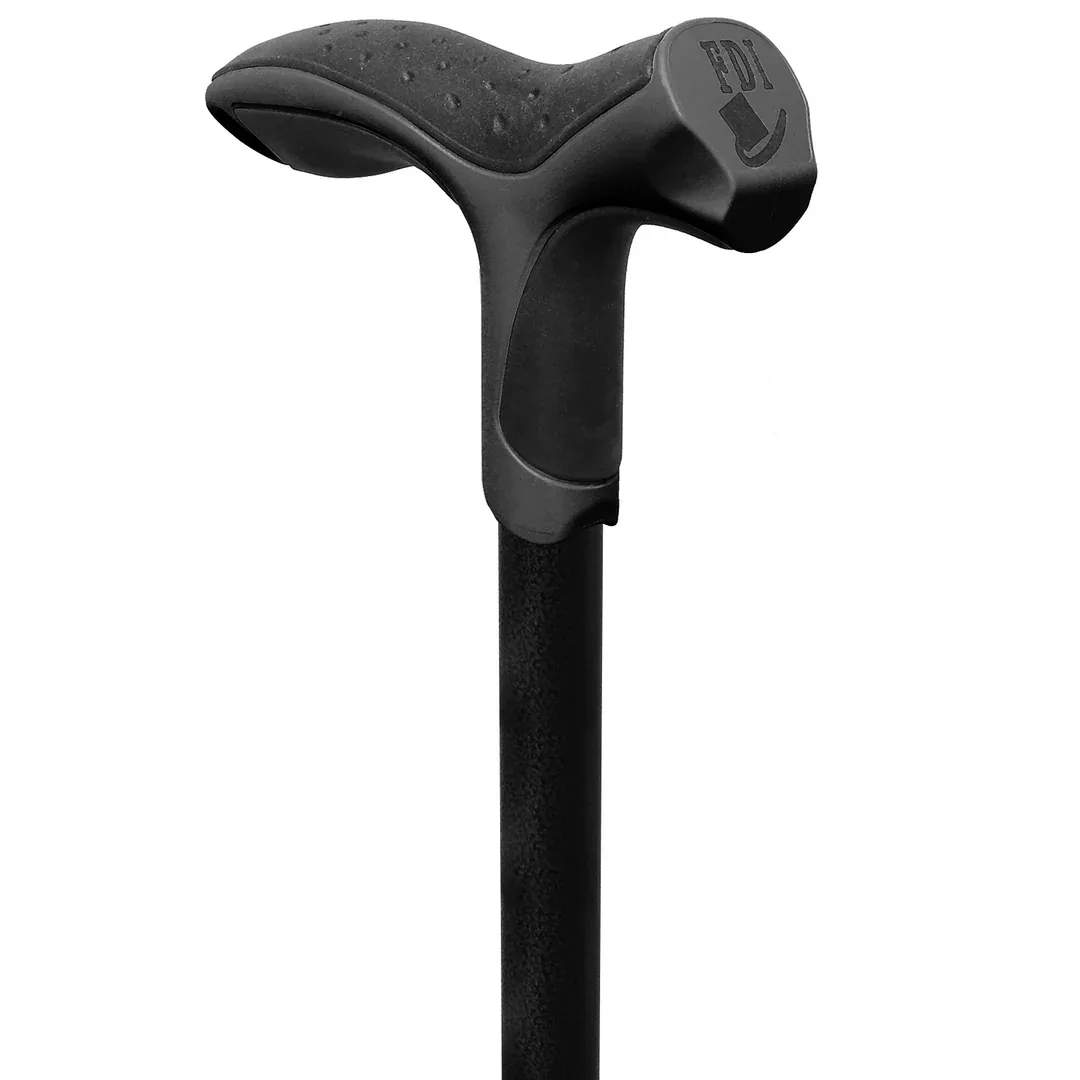 Fdi soft step walking stick cane black 1