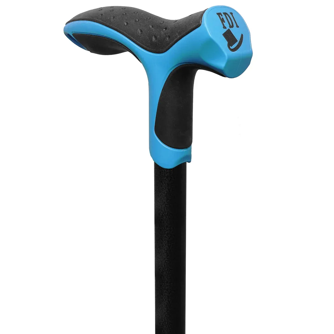 Fdi soft step walking stick cane blue 1