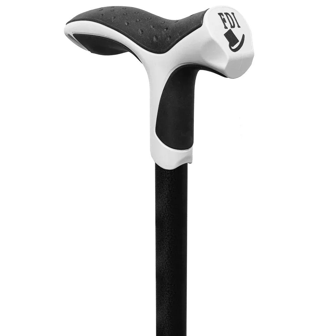 Fdi soft step walking stick cane white 1