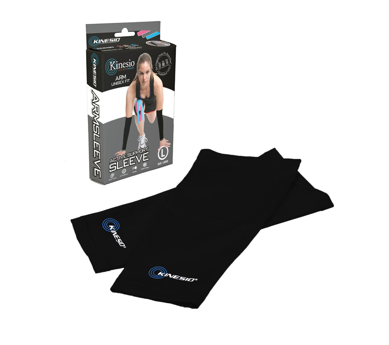 Kinesio Tape Sleeve Arm Lg Black 69148