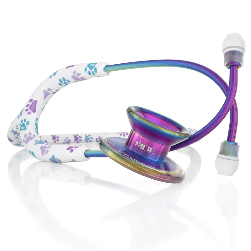 MDF 777 TPWKL Stethoscope MD One Epoch Titanium Paws Kaleidoscope